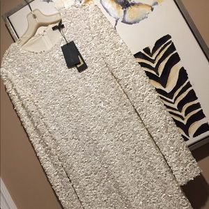 White sequin dress by Rachel Zoe